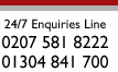 24 Hour Helpline: 0207 581 8222 or 01304 841 700
